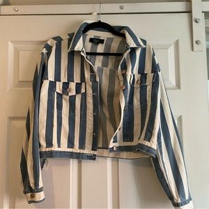Cute Striped Jean Jacket